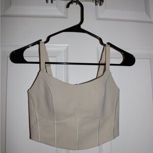 OFFLINE by aerie Cream Structured Cropped Tank